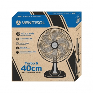 Ventilador de Mesa 40CM Oscilante Turbo 6 Pás Azul 127V Premium - Ventisol