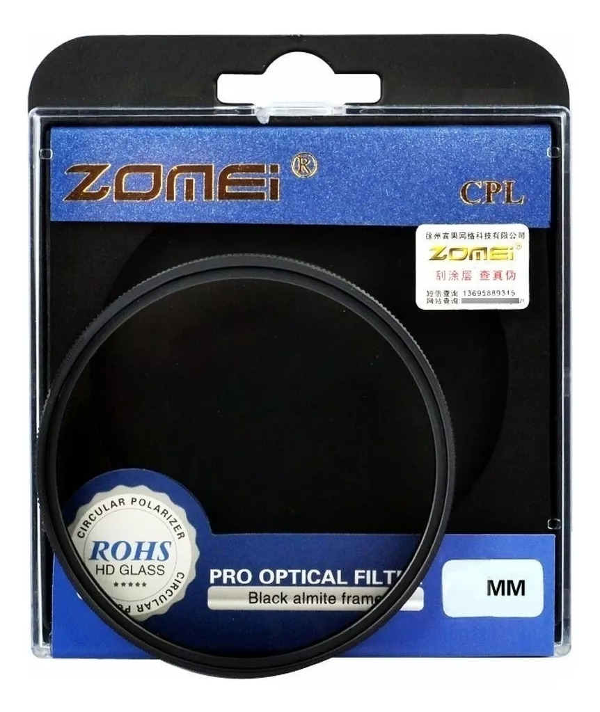Filtro Polarizador Circular Zomei Cpl 49mm Para Lentes