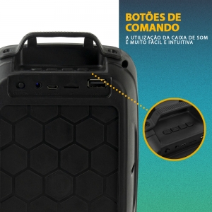 Caixa de Som Bluetooth Portátil 5 Watts RMS com Cabo Auxiliar P2 Entrada USB Micro SD XTrad XDG-54