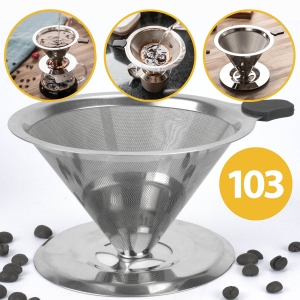 Coador de Café Inox Filtro de Café Equivalente ao 103 Reutilizável Lavável Malha Dupla