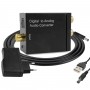 Conversor de Áudio Digital Óptico e Coaxial para Analógico Rca + Cabo USB DC