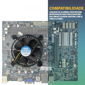 Cooler Para Processador Cpu Pc Intel LGA775 LGA115x LGA1200 Fan 92mm