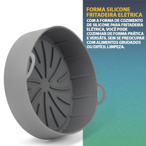 Forma Redonda Silicone Airfryer Cozimento - 22 x 22 x 8,3cm - CK5869