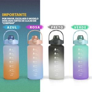 Garrafa Squeeze De Água Para Academia Escola Plástico 2 Litros Tie Dye Frases Motivacionais Alça Antivazamento