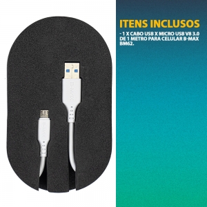 Kit 10 Cabos USB x Micro USB 3.0 de 1 Metro B-Max BM620