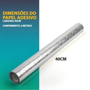 Kit 2x Adesivo Metálico A Prova D'água Alumínio 40x200cm - Top Rio TRC6786
