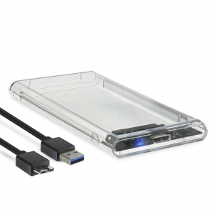 KIT 3x Case USB 3.0 Transparente para HD SATA de 2,5