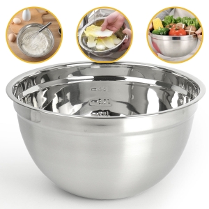 Kit 4 Tigela Mixing Bowl Inox 18 / 22 / 26 /28cm Restaurante Cozinha Restante