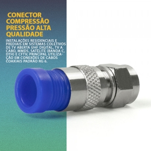 KIT Alicate Crimpar Coaxial + Decapador Cabos RG6 RG59+  10x Conectores RG6