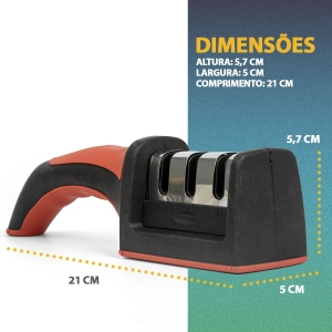 Kit Barra Magnética 33cm + Afiador de Facas Inox 3 Níveis - Top Rio TRC7462 - KeHome 6808