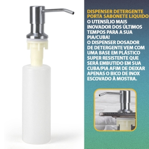 Kit Dispenser Detergente + Porta Esponja + Esponja Mágica