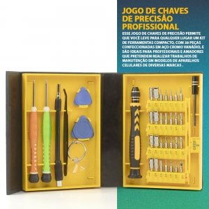 Kit Jogo Chaves de Precisão 38 pçs KLT-3801 + Manta Silicone 32x23cm