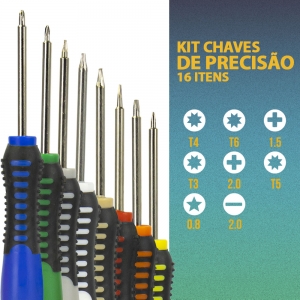 Kit Jogo de Chaves de Precisão 45 Peças Telijia TE-6089C +  Jogo Chaves de Precisão 16 Peças