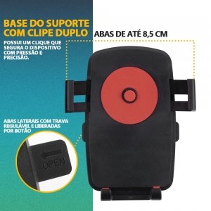 Suporte de Celular e GPS Veicular para Parabrisa de Carro com Ventosa e Trava Automática B-Max BMG-07