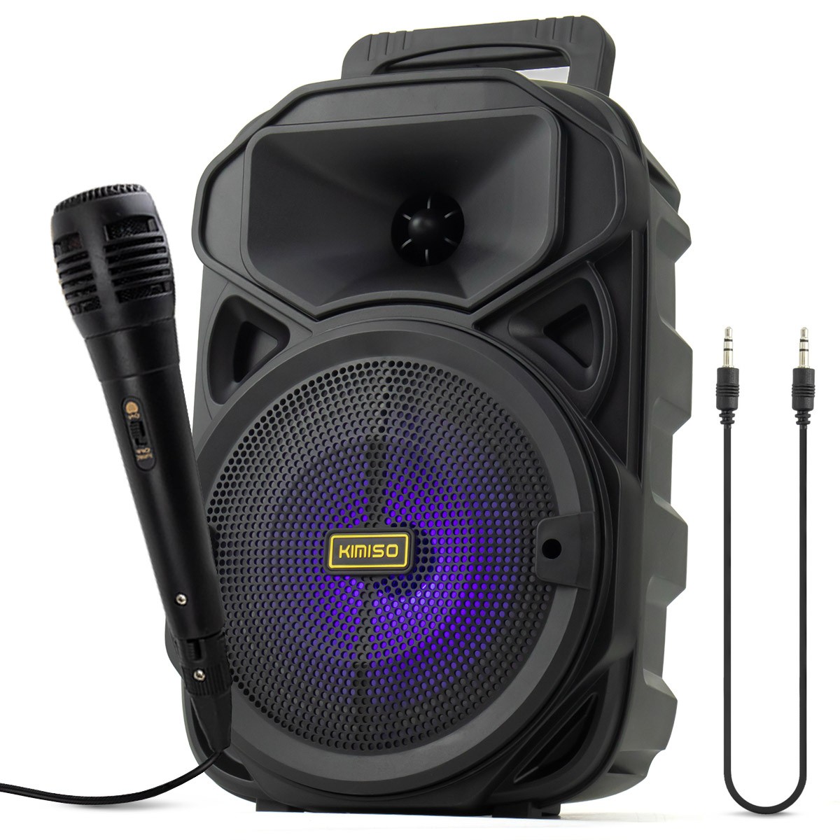 Caixa de Som Bluetooth Portátil 1200 Watts PMPO com Microfone + Cabo Auxiliar P2 Kimiso KMS-3382