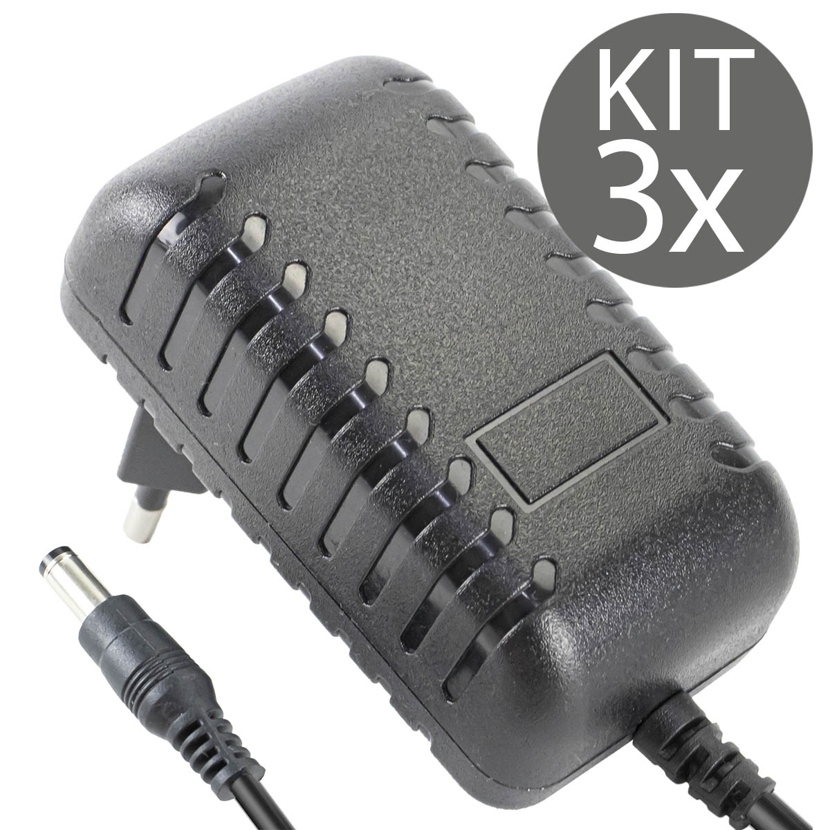 KIT 3x Fonte Chaveada 12V 1A Plug P4 5,5x2,5mm Bivolt LE-0174