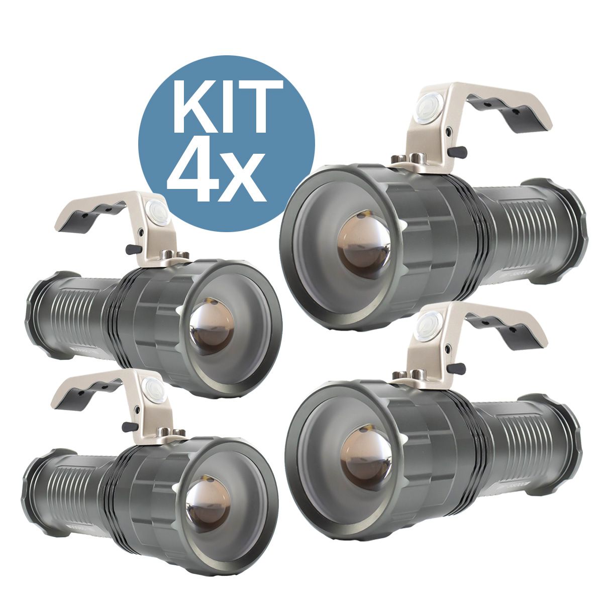 KIT 4x Lanterna Led Recarregável de 1200 Lumens B-Max BM-8806
