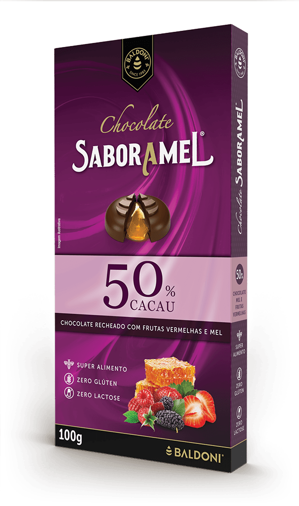 Chocolate SABORAMEL Frutas Vermelhas Tablete 100g