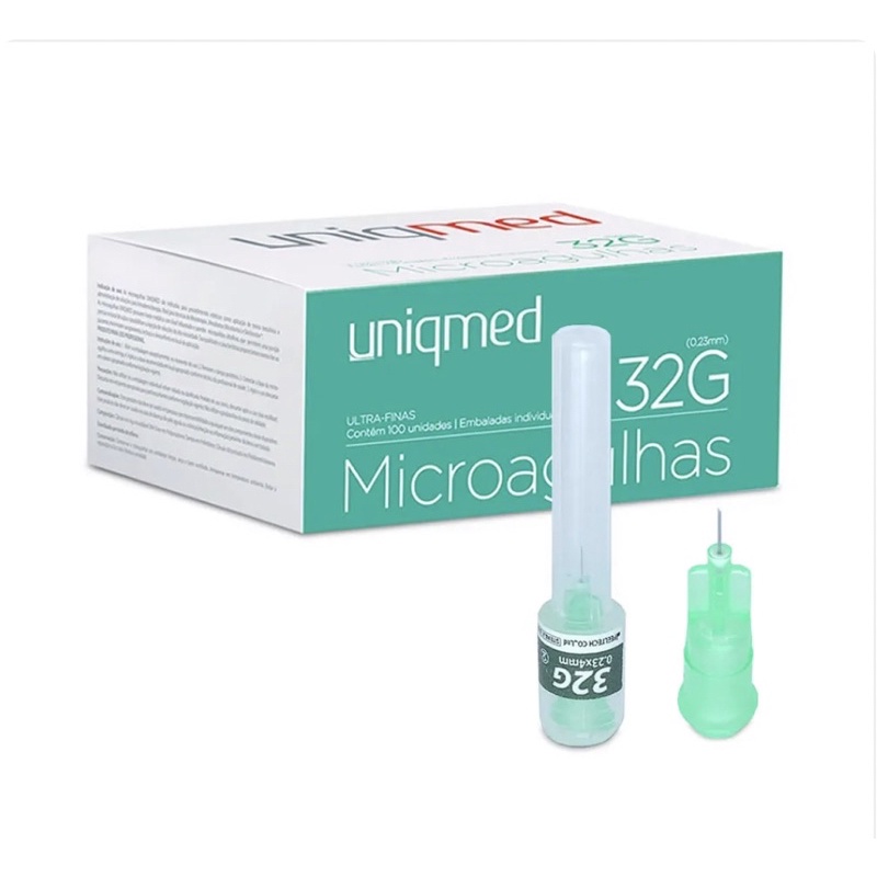 Agulhas de Lebel - Microagulhas Uniqmed 30g / 32G x 4mm - 10 unidades