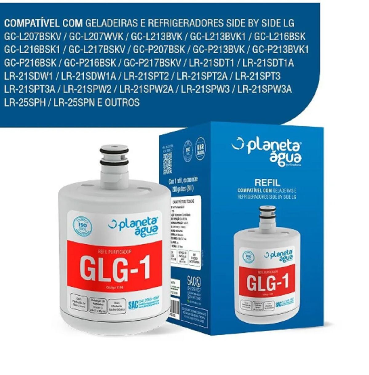 Refil Filtro Geladeira Refrigerador LG GLG-1 Lt500p - Planeta Água