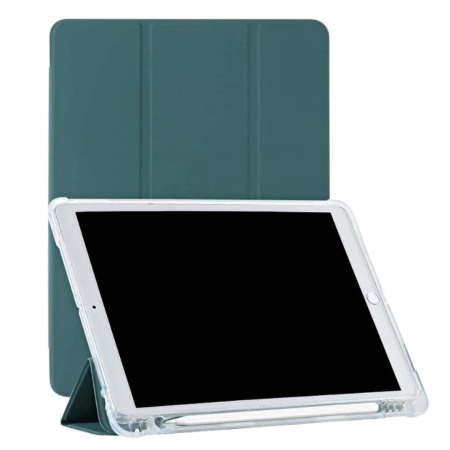 Capa Smart para iPad 9 8 7 Geração 10.2 Traseira de Silicone Tpu Encaixe para Caneta Verde