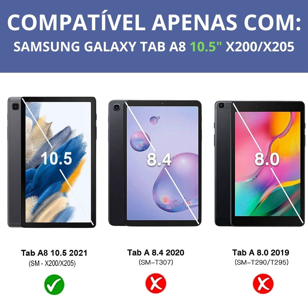 Capa para Tablet Samsung Galaxy A8 10.5 Polegadas X200 X205 Giratória Azul