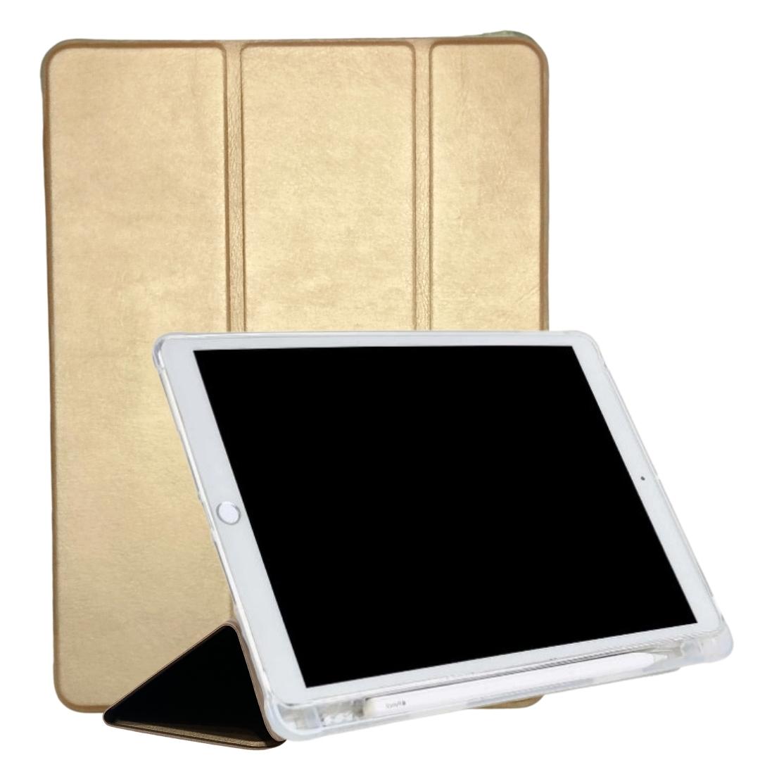 Capa Smart para iPad 9 8 7 Geração 10.2 Traseira de Silicone Tpu Encaixe para Caneta Dourada