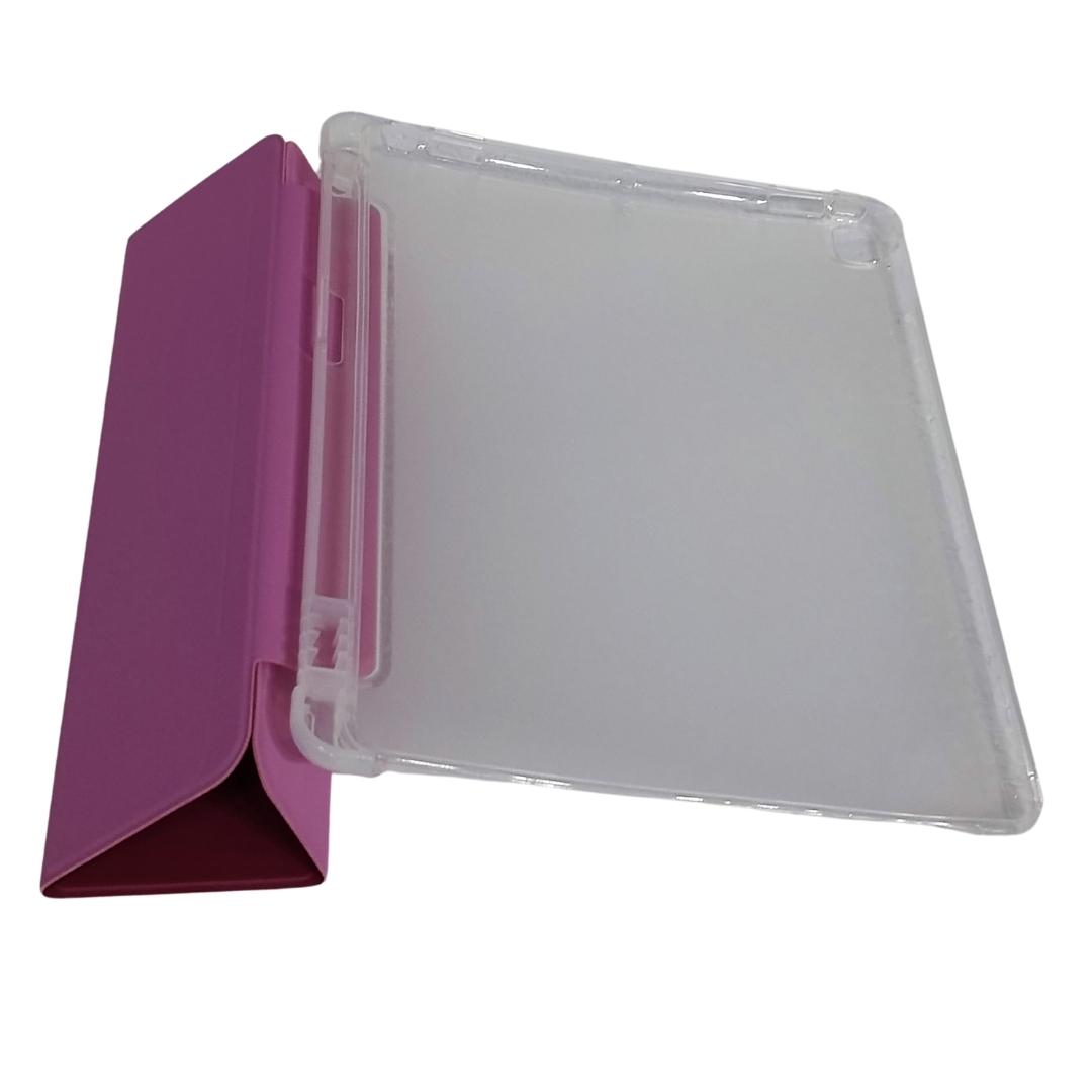 Capa Smart para iPad 9 8 7 Geração 10.2 Traseira de Silicone Tpu Encaixe para Caneta Rosa Pink