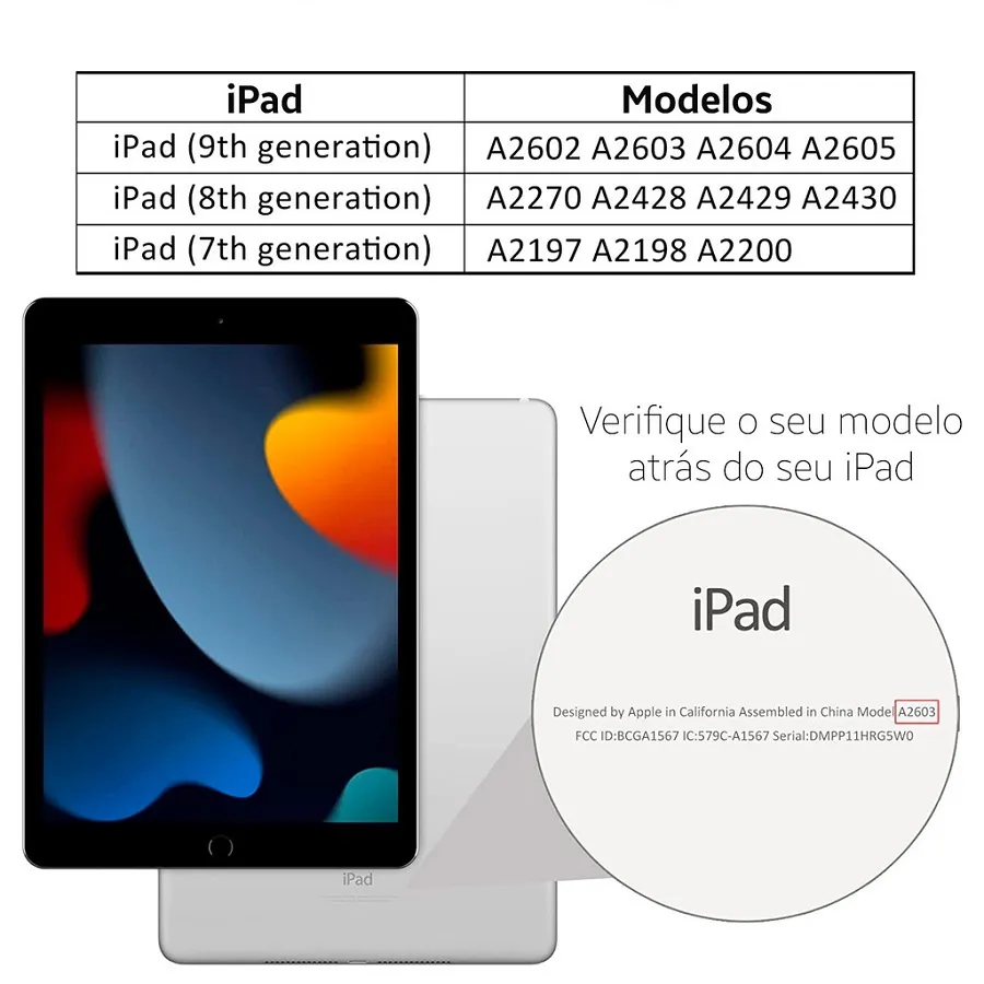 Capa Smart para iPad 9 8 7 Geração 10.2 Traseira de Silicone Tpu Encaixe para Caneta Rosa Pink