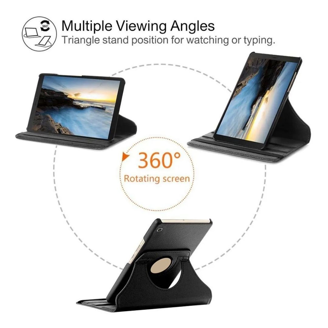 Kit para Capa Tablet Samsung Tab A T290 T295 Giratória + Película de Vidro Tela 8 polegadas