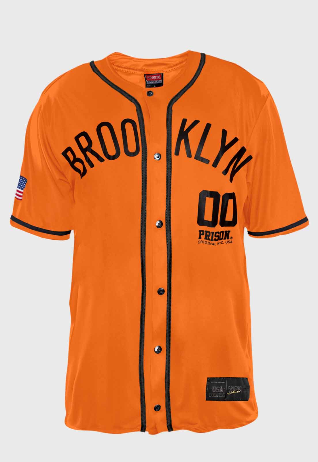 Camisa Baseball Prison Brooklyn 00 Laranja