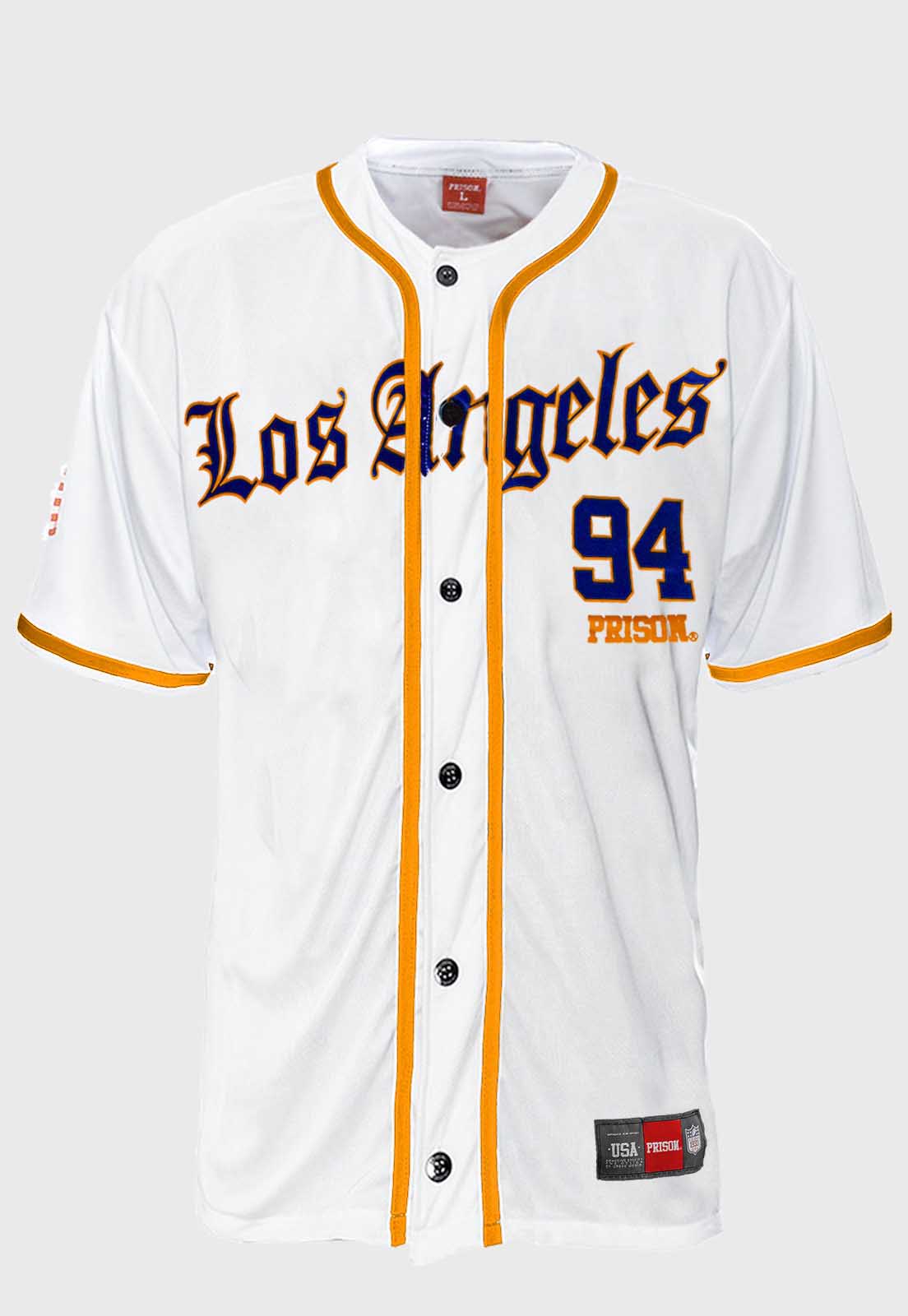 Camisa de Baseball Prison Los Angeles 94 Branca