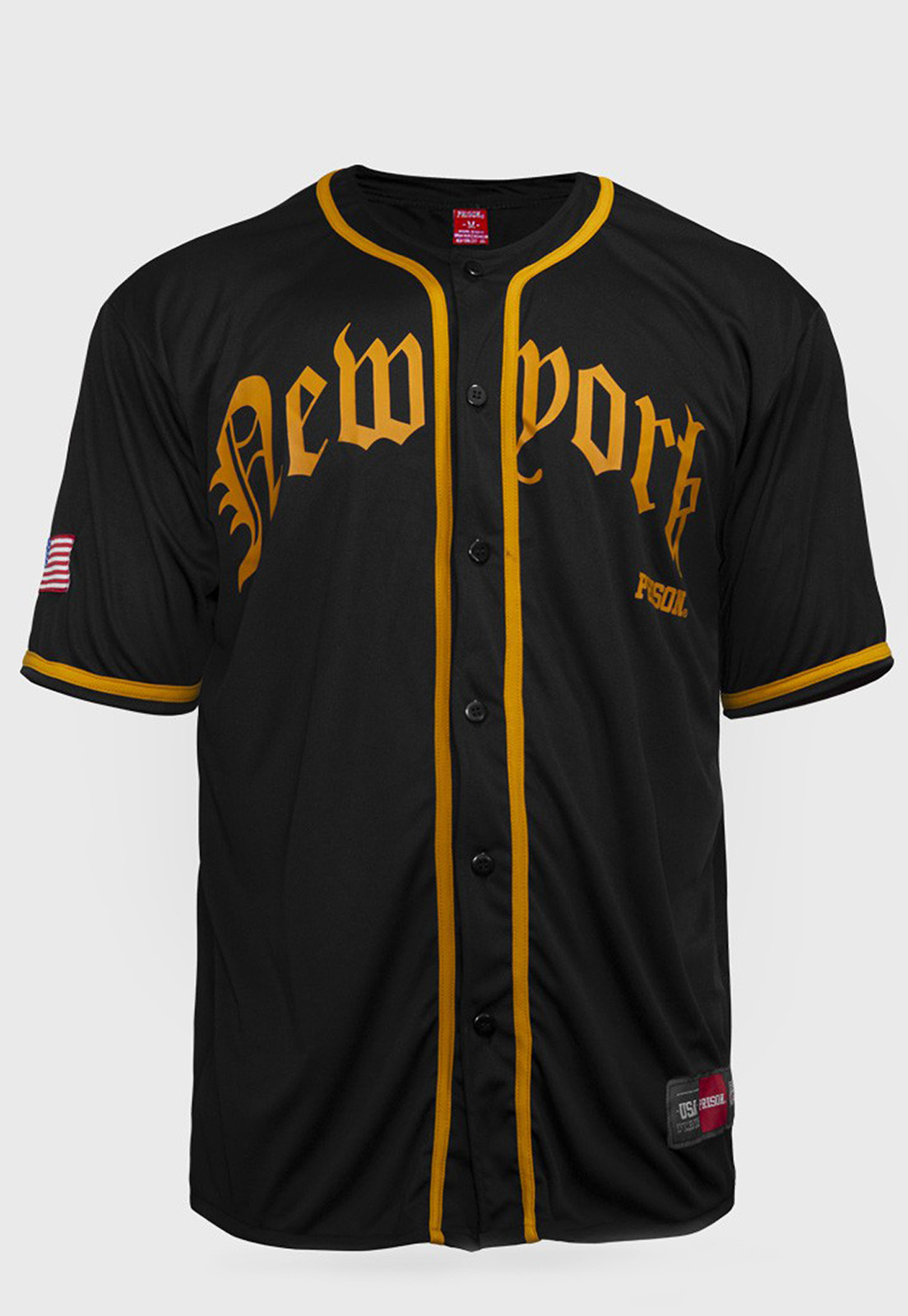 Camisa de Baseball Prison New York Premium Preta