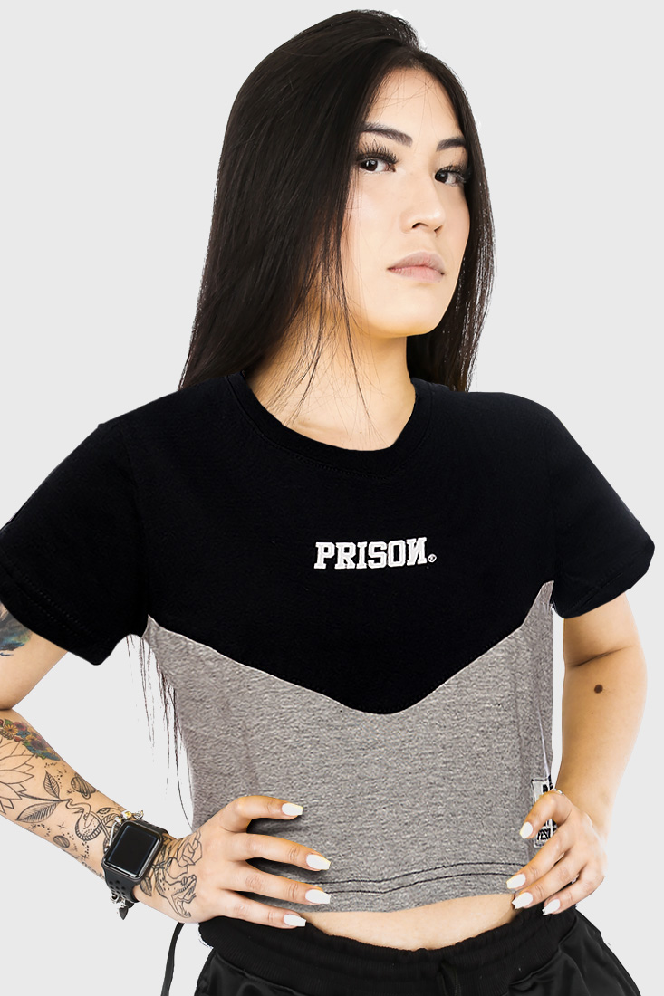 Camiseta Cropped Prison snip Mescla