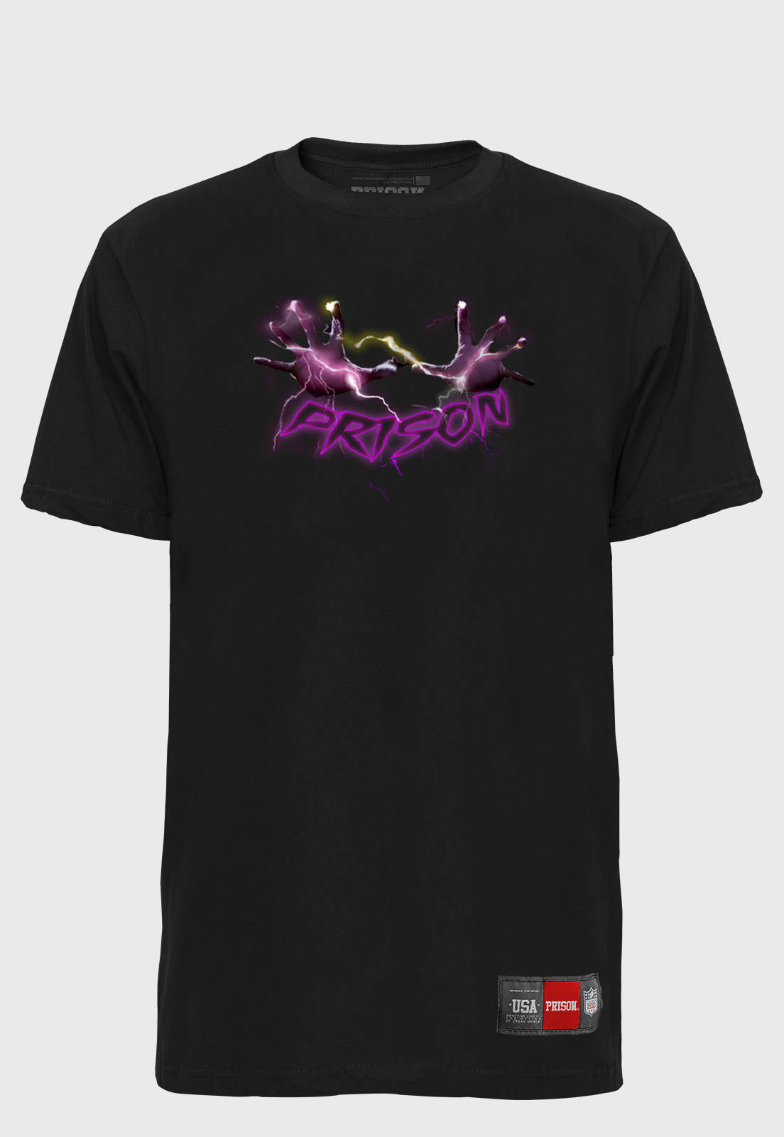 Camiseta Streetwear Prison Black Lightning Hands