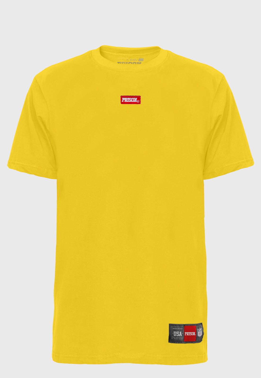 Camiseta Streetwear Logo Bordada Prison Yellow