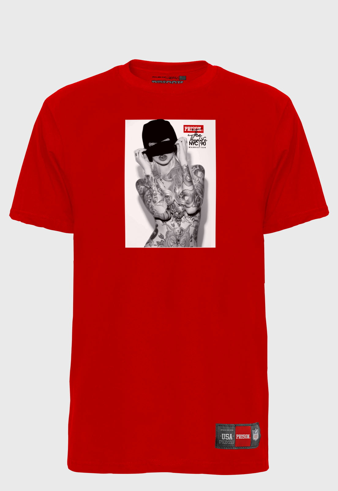 Camiseta Streetwear  Prison Red Thug Life