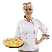Dólmã Feminino Bandana Floral Chef de Cozinha
