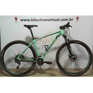 Bicicleta SEMINOVA OGGI 7.0 aro 29 2021 - 18V Shimano Altus - Freio Shimano Hidráulico - Verde Blue/Preto