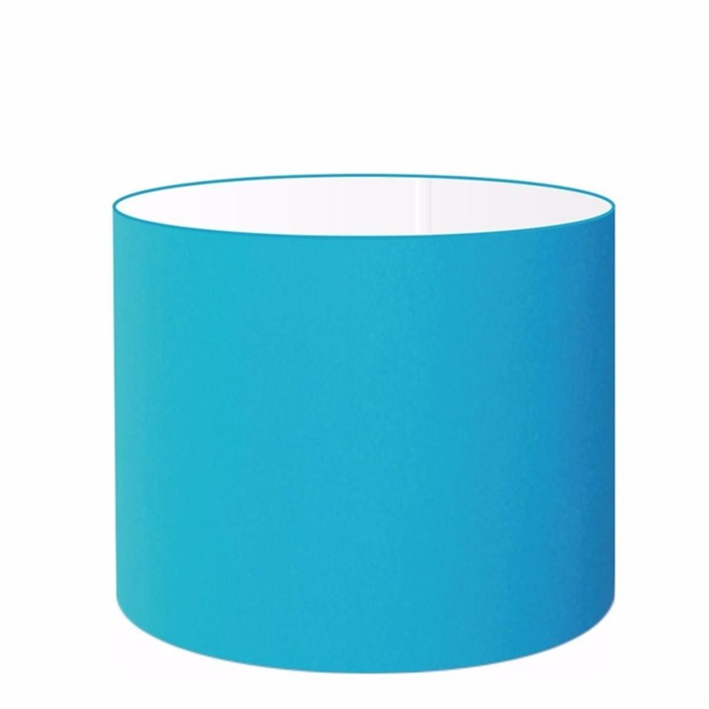 Cúpula em Tecido Cilindrica Abajur Luminária Cp-4099 40x25cm Azul Turquesa