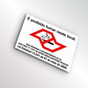 Placa Proibido Fumar - lei estadual 13.541