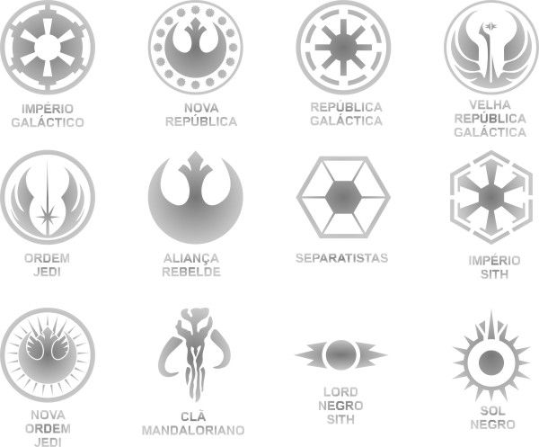 Adesivo Conjunto Star Wars 12 logos de 10cm - Várias Cores