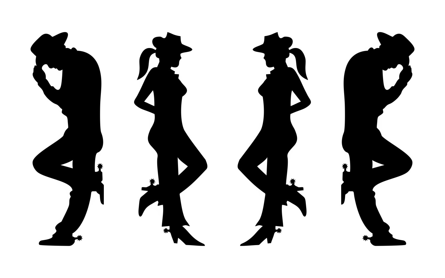 Adesivo Mini Cowboy e Cowgirl com 4 unidades - Várias cores