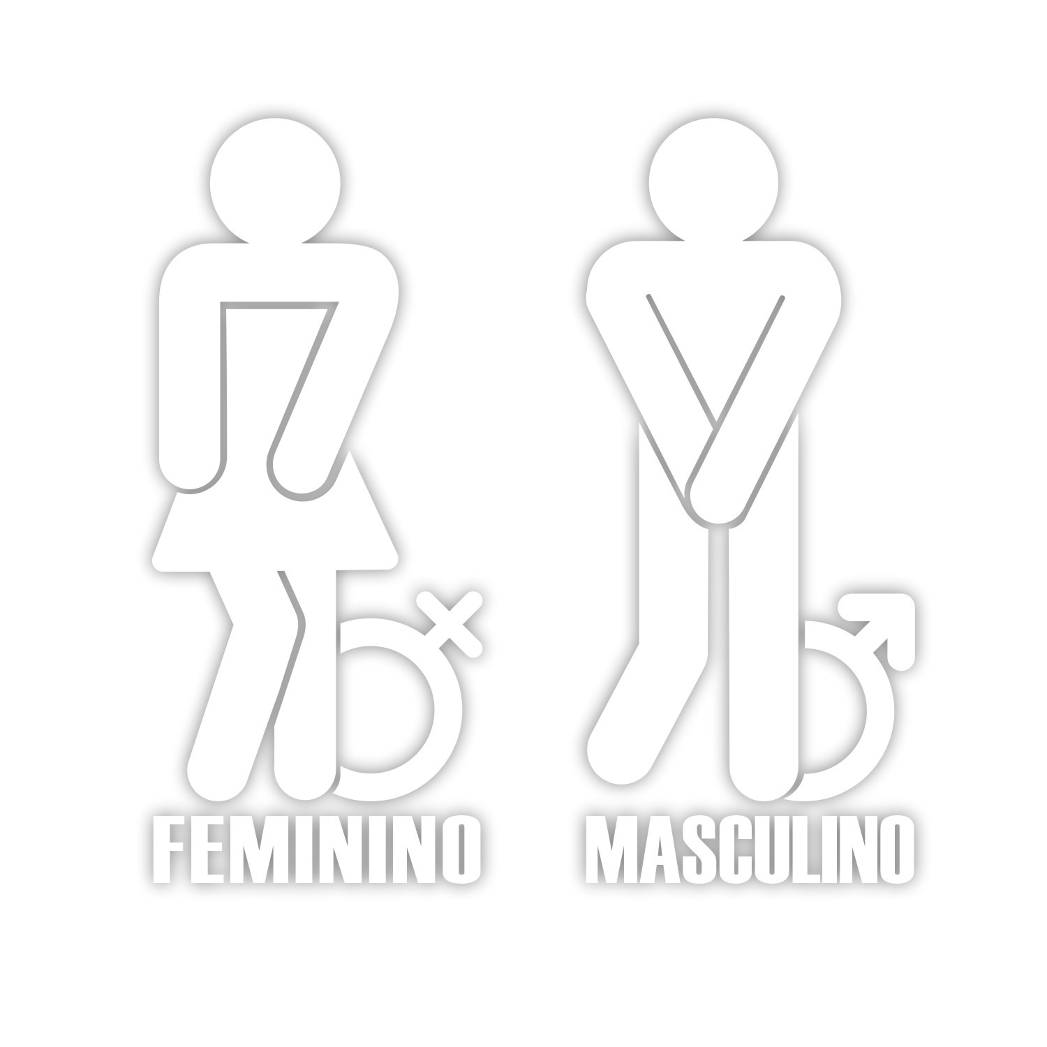 Adesivo Para Banheiro - Conjunto Masculino e Feminino
