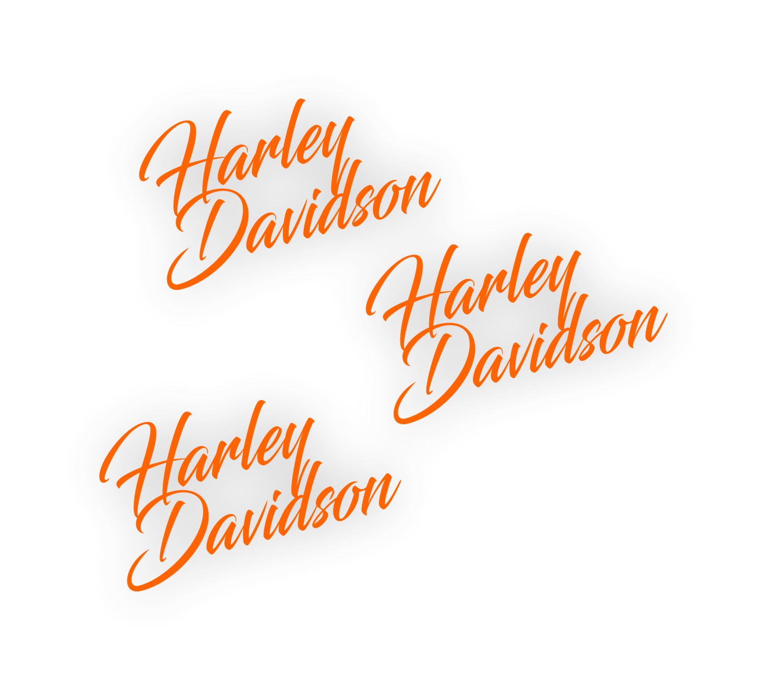 Kit com 3 Adesivos Harley Davidson - Assinatura 10cm