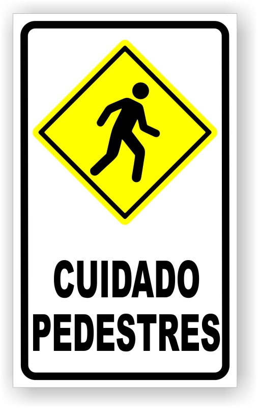 Placa Cuidado Pedestres