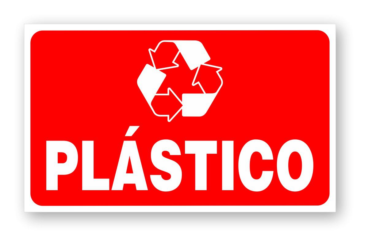 Placa Lixo Reciclável Plástico