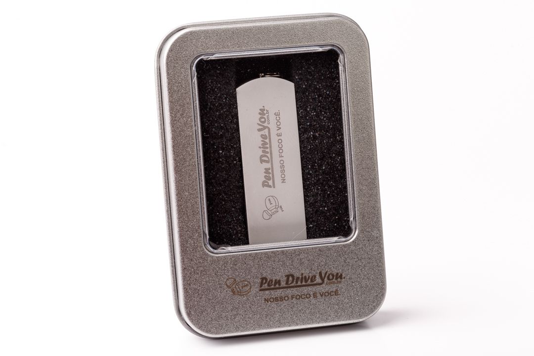 Kit Pen Drive 32GB Alumínio   + Case Metal G Personalizados - Pen Drive You