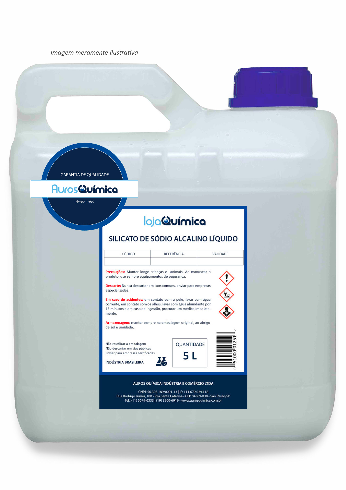 Silicato de Sódio Alcalino Liquido - 5 Litros | 7,5 Kg