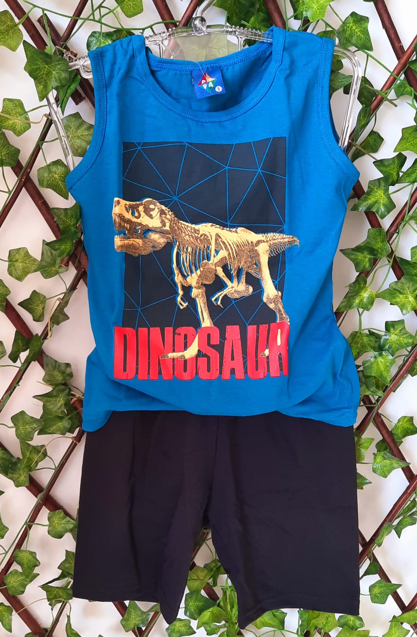 Conjunto Dinossaur Azul Pipa by Kyly
